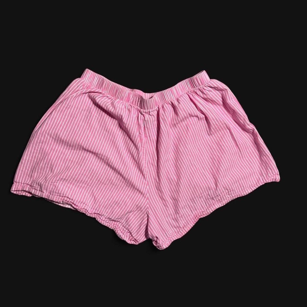 LOMON Pink Striped Boxer Shorts Elastic Waist Pajama Core Coquette - Picture 2 of 4